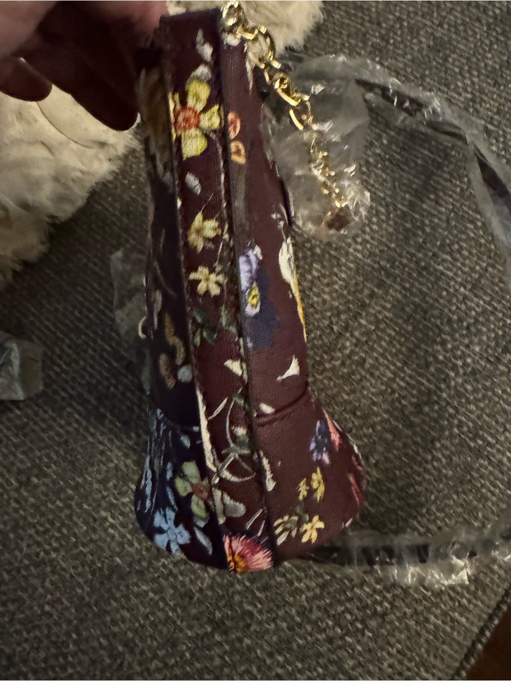 New - Marc New York Andrew Marc Floral Crossbody Bag Burgundy Multi-Color - Picture 5 of 9
